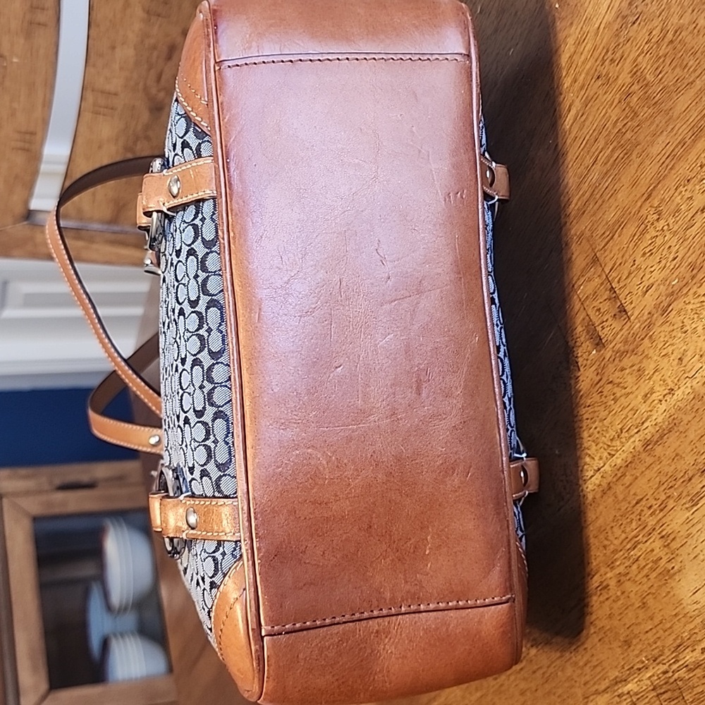 Coach Vintage Micro Kissing C's Denim Tote Euc - Picture 5 of 16
